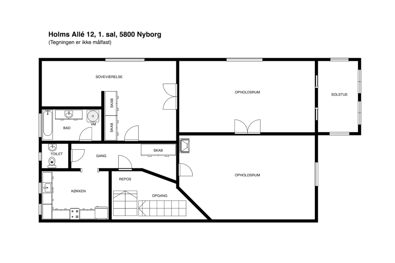 Holms Alle 12, 1 sal. 5800 Nyborg