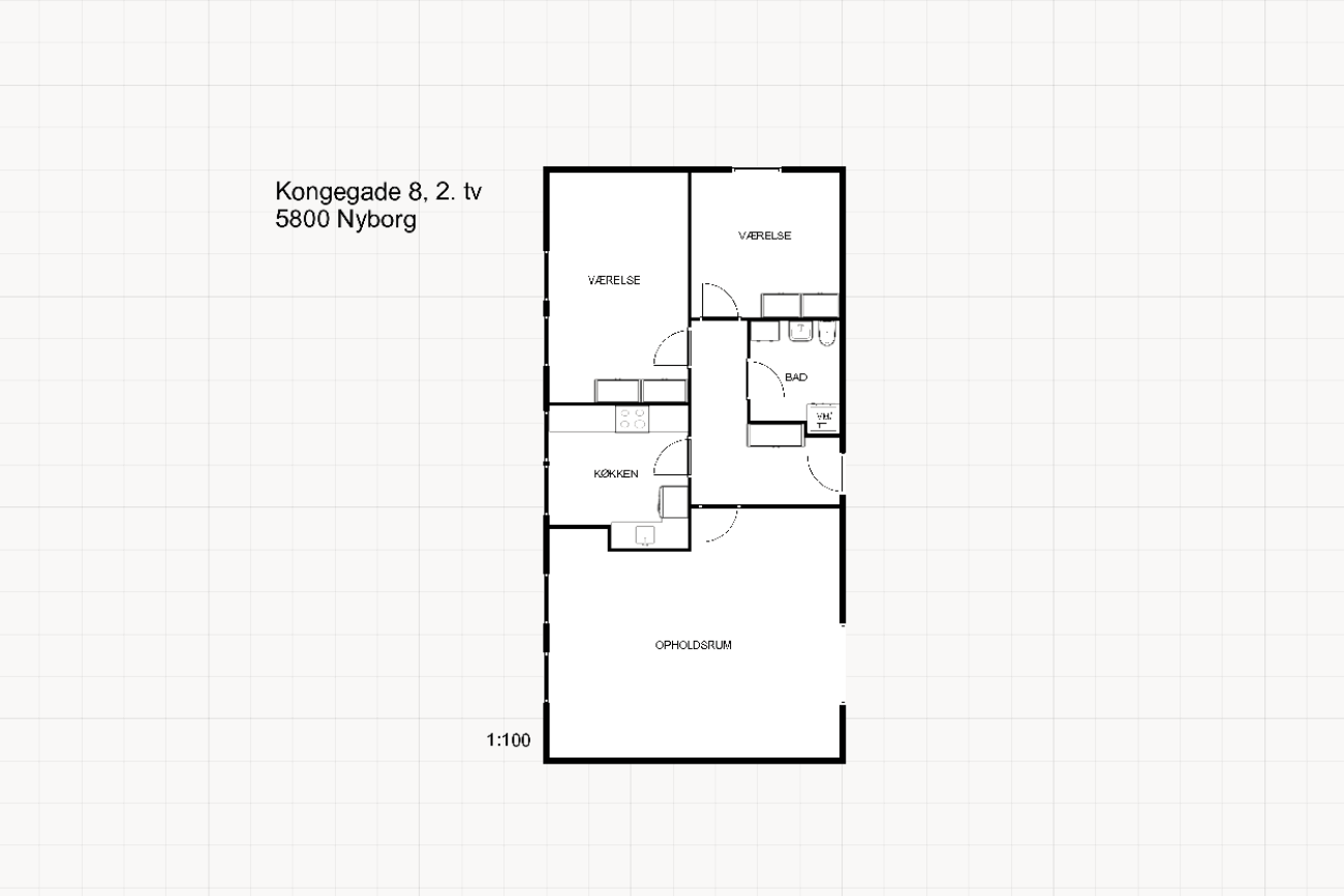 Kongegade 8, 2tv, 5800 Nyborg